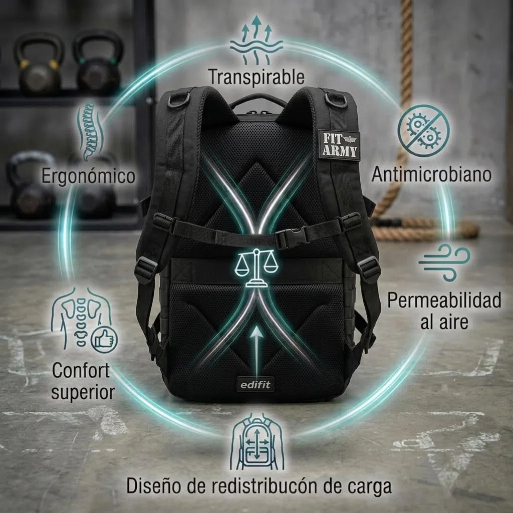 EDIFIT, Mochila Crossfit, 45L, Militar, Tactica, para Gimnasio, Senderismo, Acampada o Supervivencia, Unisex, Impermeable, Resistente, con Multiples Bolsillos