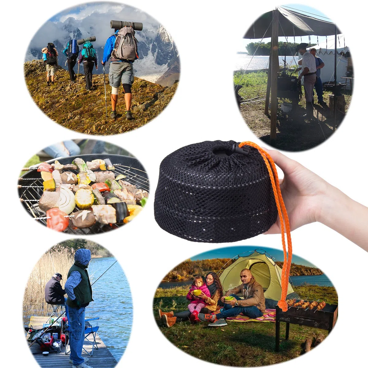 Utensilios Cocina Camping, Set Cocina Camping para Excursión, Acampada, Senderismo, Adecuado para 1-2 Personas