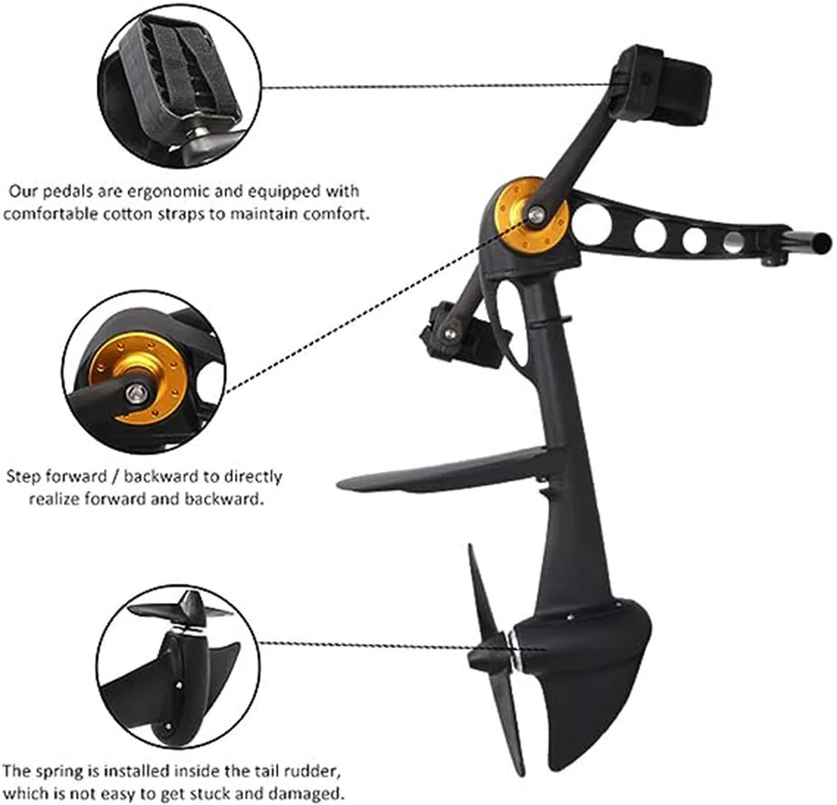 Motor de Tabla Inflable y Pedal para Kayak, Barco Pesquero Compatible con Kayak para Cazar, Adultos y Niños