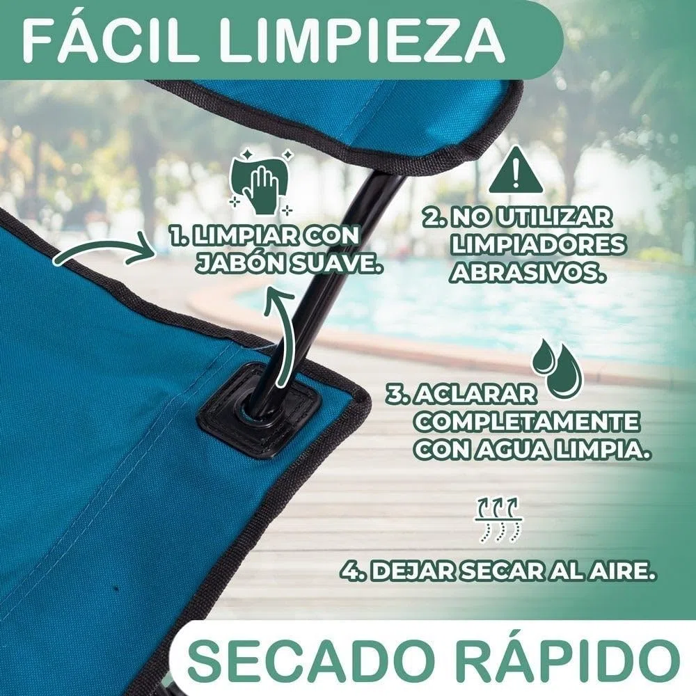 LOLAhome Silla Playa Camping Pesca y Caza Plegable Cierre Tijera Estructura Acero con Pintura Epoxi anticorrosión y Lona poliéster Oxford 600 D Azul, portavasos y Bolsa de Transporte