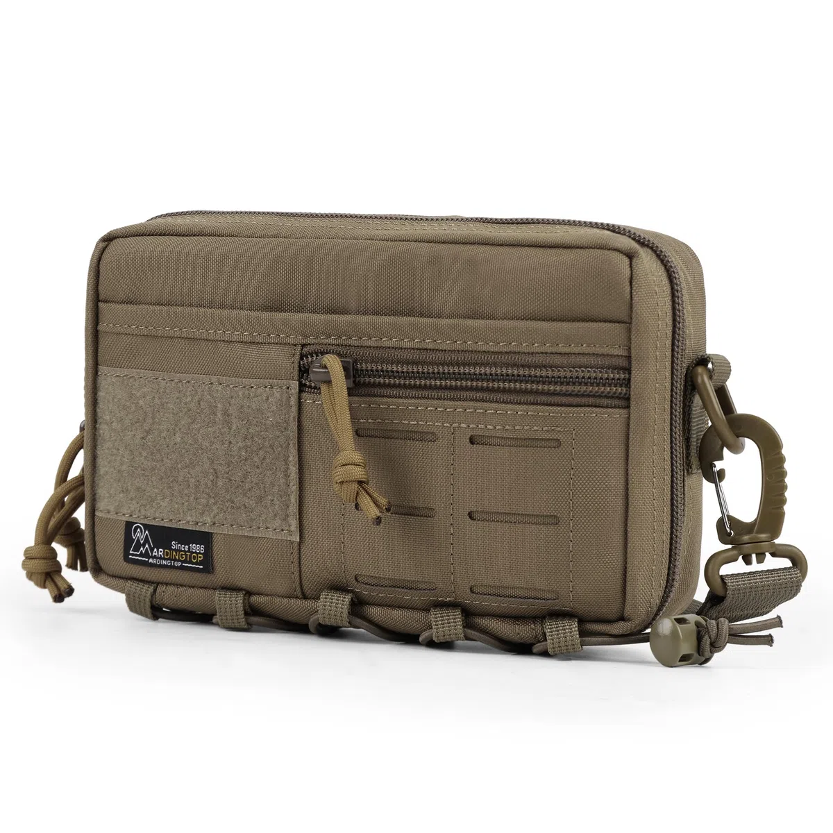 Mardingtop MOLLE - Bolsa organizadora universal EDC con inserto extraíble y correa para el hombro para equipo táctico, correr, ciclismo, camping y actividades al aire libre, caqui, 20.5 x 12 x 5.5 cm