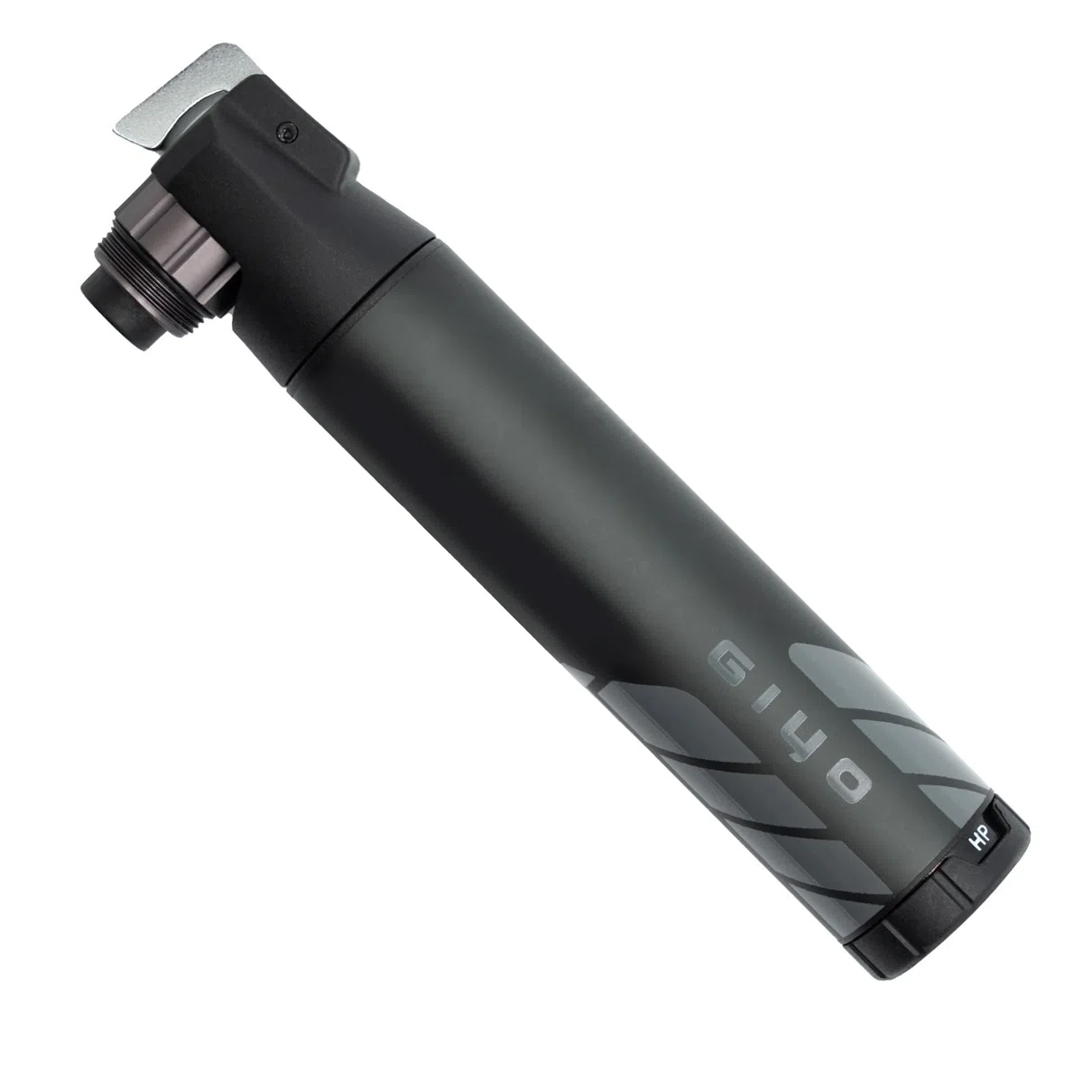 GIYO GM-45CT - Minibomba de bicicleta de 2 fases de alto volumen (80 cc) / bomba de aluminio de alta presión (7 bar) para bicicleta de montaña, válvula Clever Twin (Presta/Schrader/Dunlop), tamaño de
