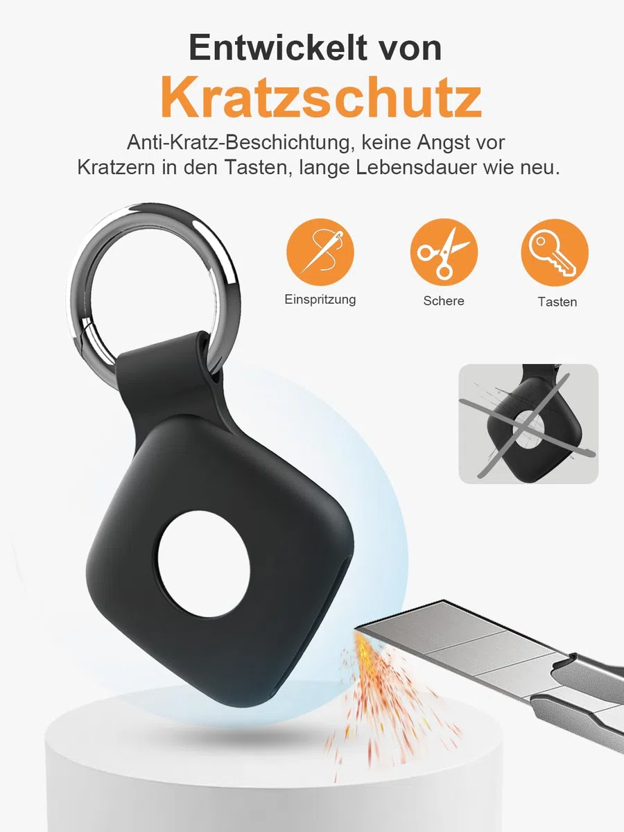 Pack de 4 fundas de silicona para UGREEN FineTrack Anti-Loss Tracker, daunke Funda de Protección Completa (adecuada para personas mayores, mascotas, mochila, equipaje, niños, llaves) Resistente a los