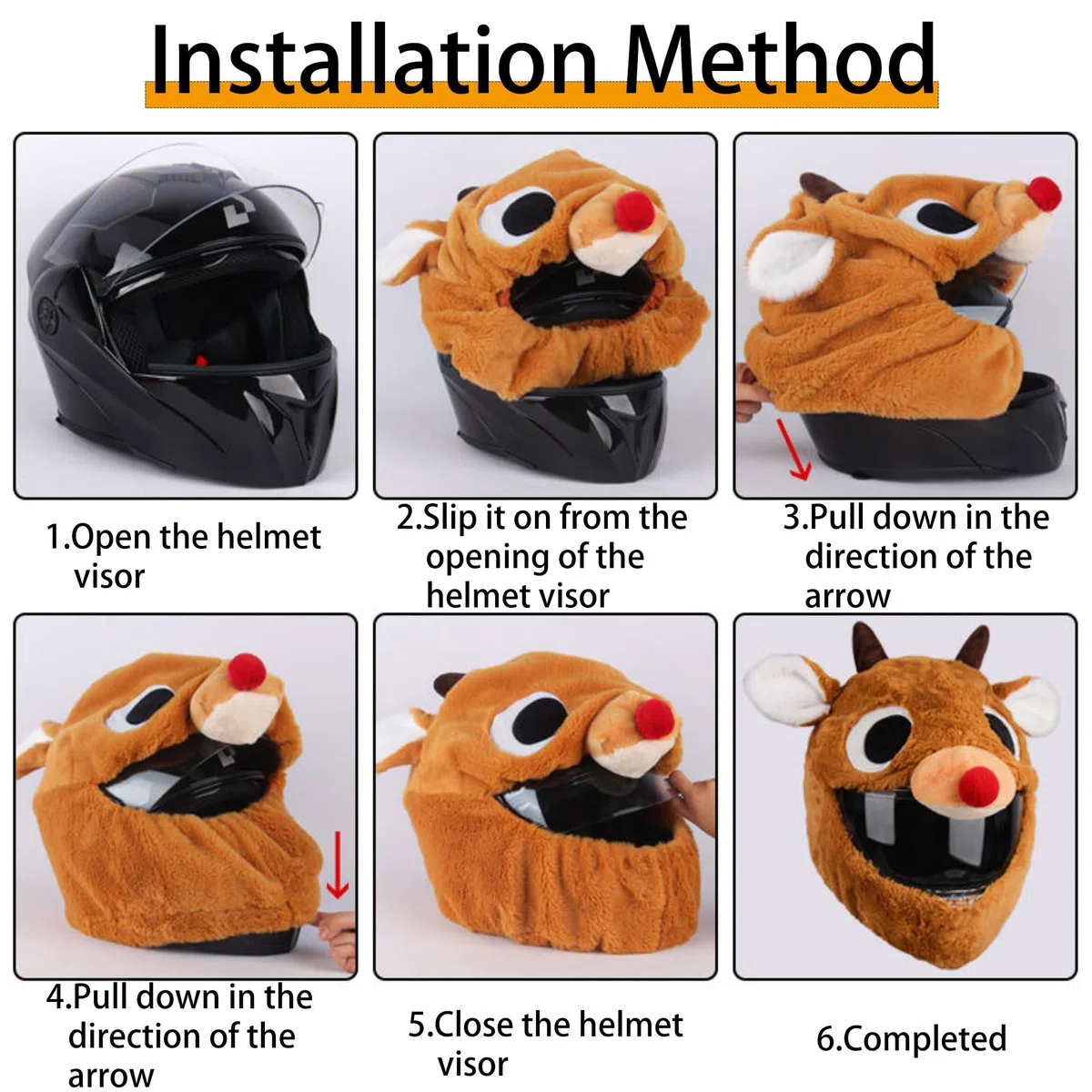 Cubierta Del Funda Casco Moto Del Conejo Negro, Cubierta Del Funda Para Casco Del Animal Dibujos Animados, Cubiertas Protectoras Cascos Resistentes a Arañazos, Accesorios Cascos Moto Interesantes
