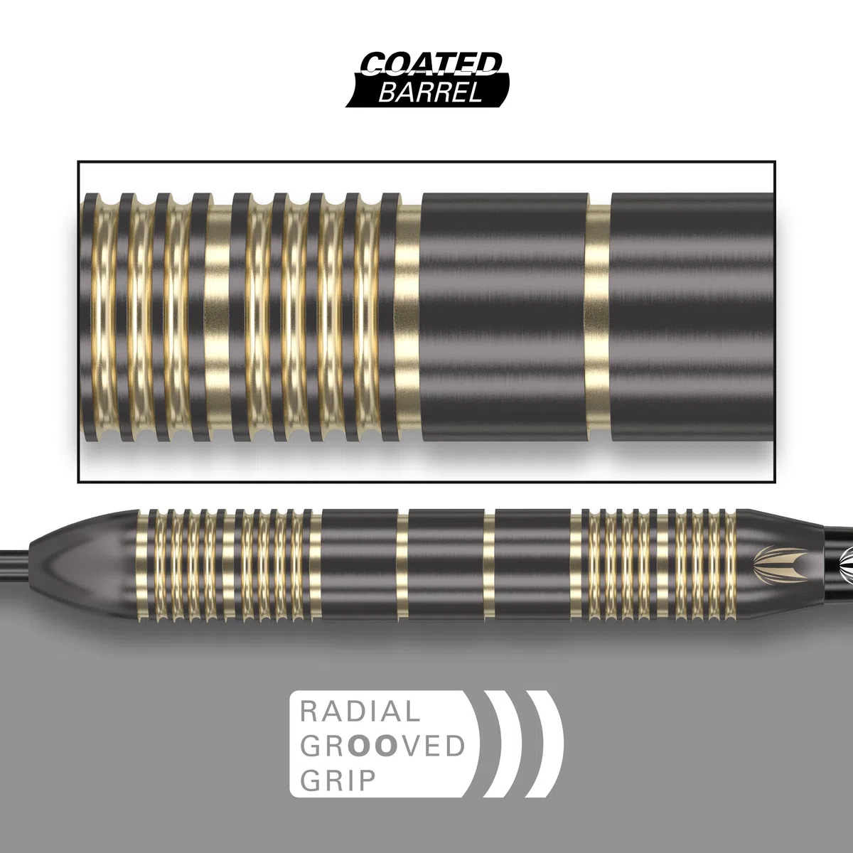Target Darts Vitus 22G/23G/24G Juego de Dardos con Punta de Acero y Caña de Latón - 6 Cañas Pro Grip - 9 Alas Pro Ultra - Estuche para Dardos