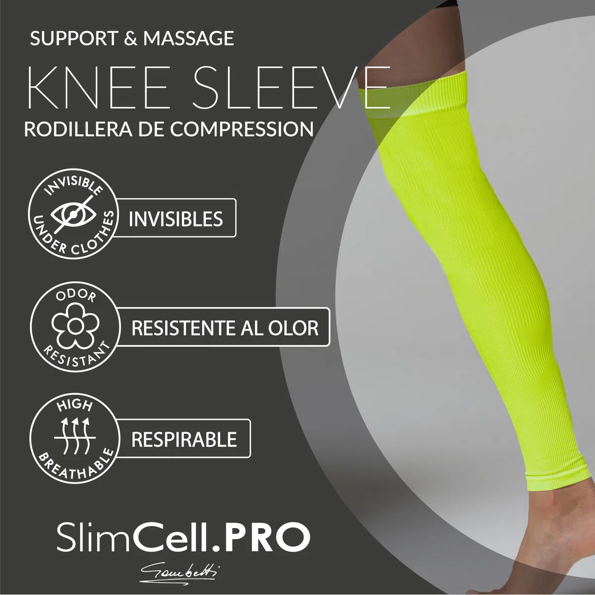 SLIMCELL PRO Rodillera Deportiva Unisex Anti-UV - Rodilleras Deportivas, Rodillera Compresion, Rodilleras Crossfit, Rodilleras Gym, Rodilleras Voleibol, Rodillera Running - Made in Italy