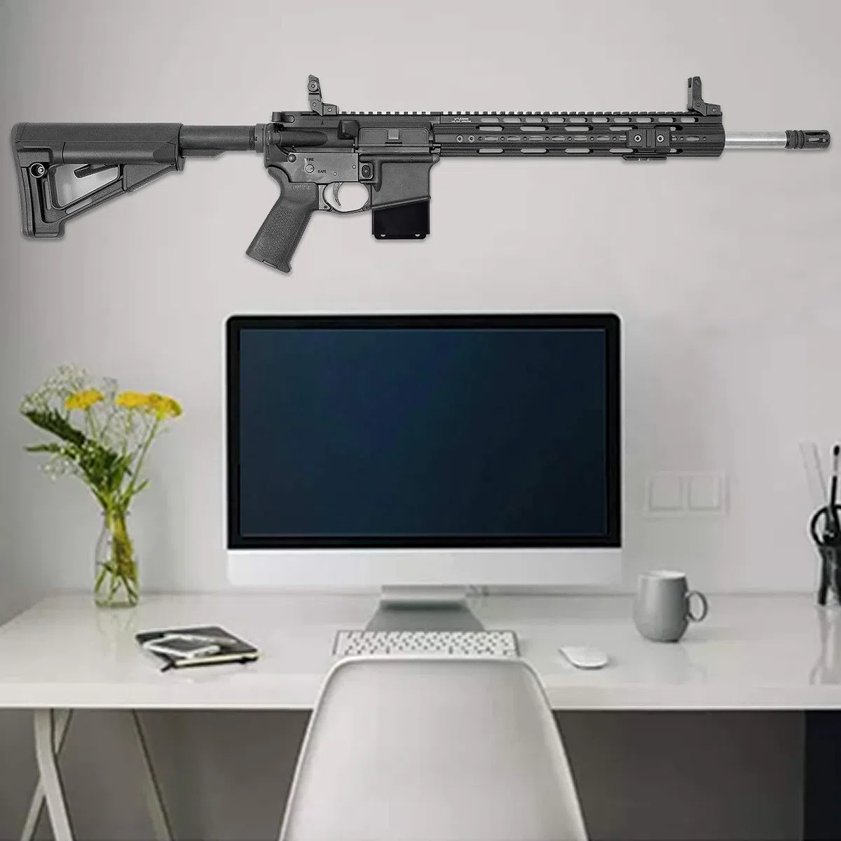 BOOSTEADY Soporte de Pared para Rifle Estándar Plástico ABS Estante de Armas Rifle para la Mayoría de Rifle Accesorios Regalos para Cazadores.