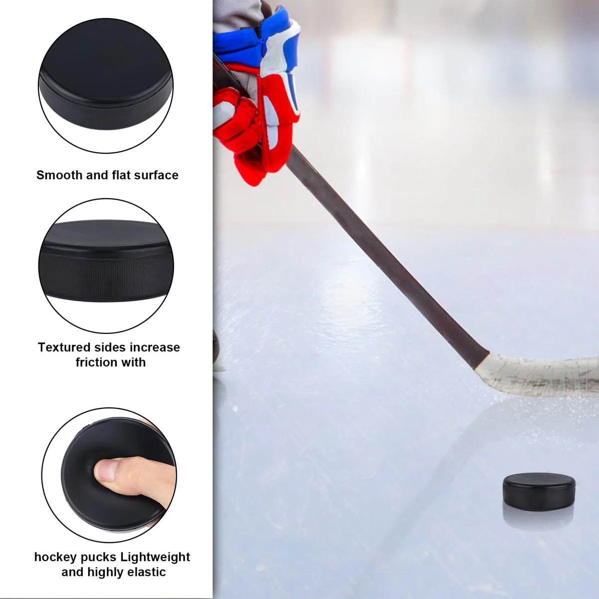 Gosknor 12uds Discos de Hockey, Diámetro 7,5cm/Grosor 2,5cm Ligeros Suaves Hockey Puck Sin Goma Accesorios de Hockey Hielo para Práctica y Entrenamiento Clásico en Interiores