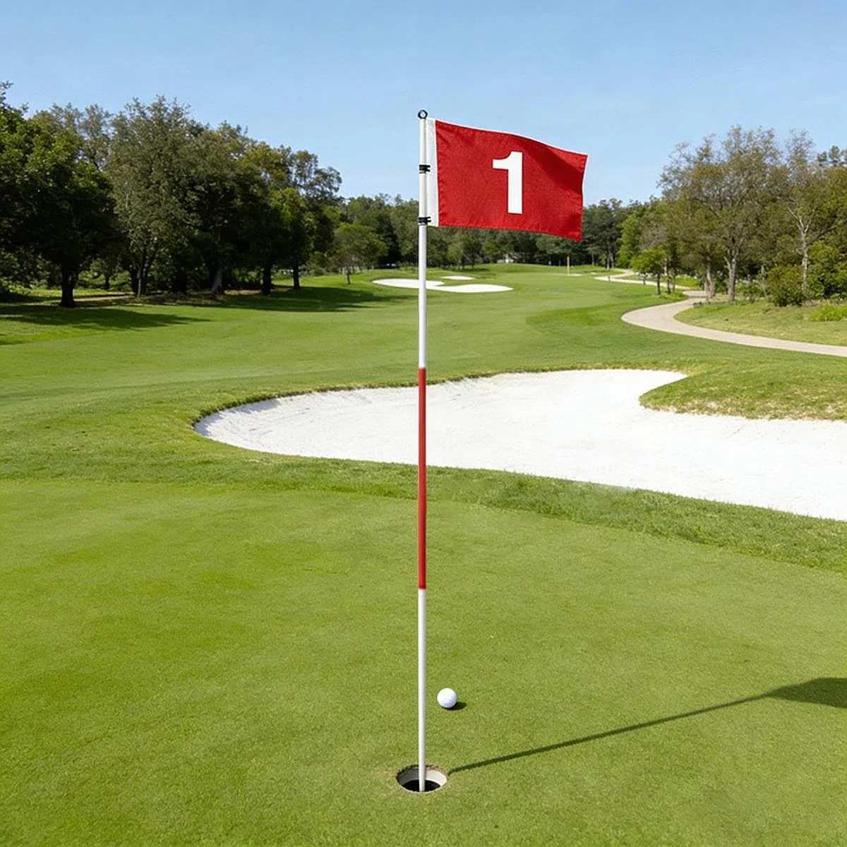 Bandera de Golf con Asta de Hoyo para Campo de Prácticas en El Jardín Trasero