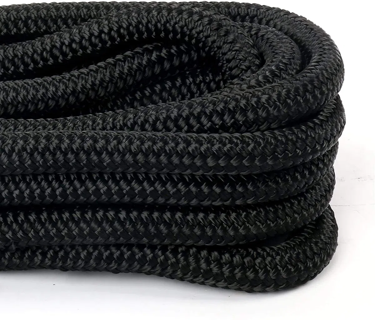 FreeTec Línea de Amarre de Nylon para Guardabarros de Barco con Ojo de 15 mm de Diámetro y 7 m de Largo, Negra