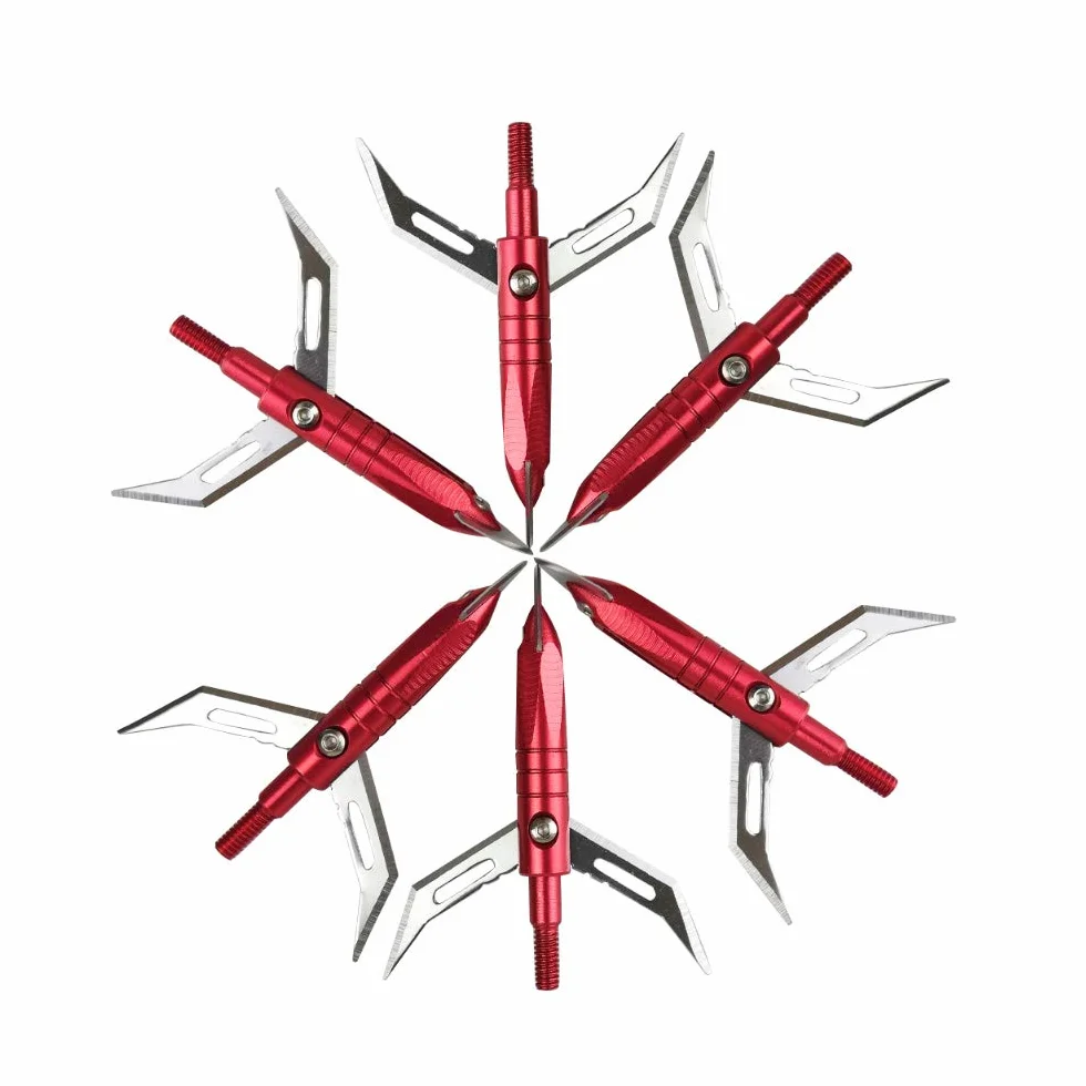 10pcs Puntas de Flechas Puntas de Caza de Tiro con Arco 3 Cuchillas fijas de 100 Granos para Arco Compuesto y Ballesta