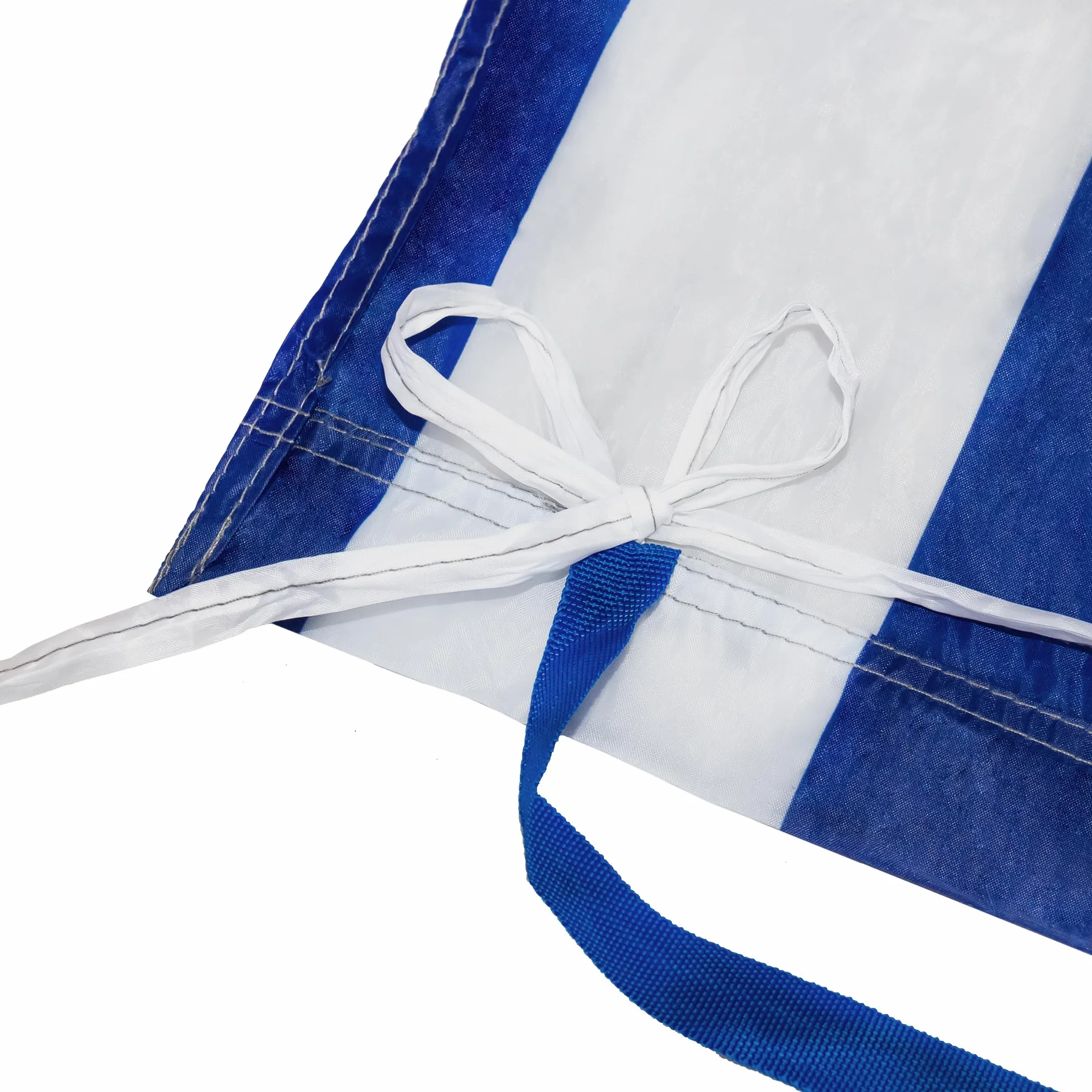 Idena 50058 – Parasol antiviento, Aprox. 800 x 80 cm, en Azul y Blanco, con Correa de Transporte y Correas de fijación, para Playa, Camping y jardín