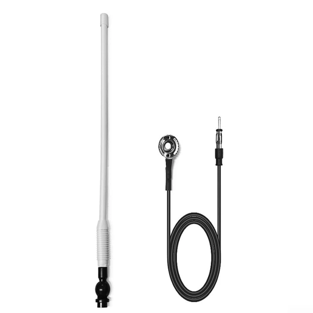 Antena AM FM de grado marino de 35 cm para coche, barco, caravana, yate con conector, fácil instalación