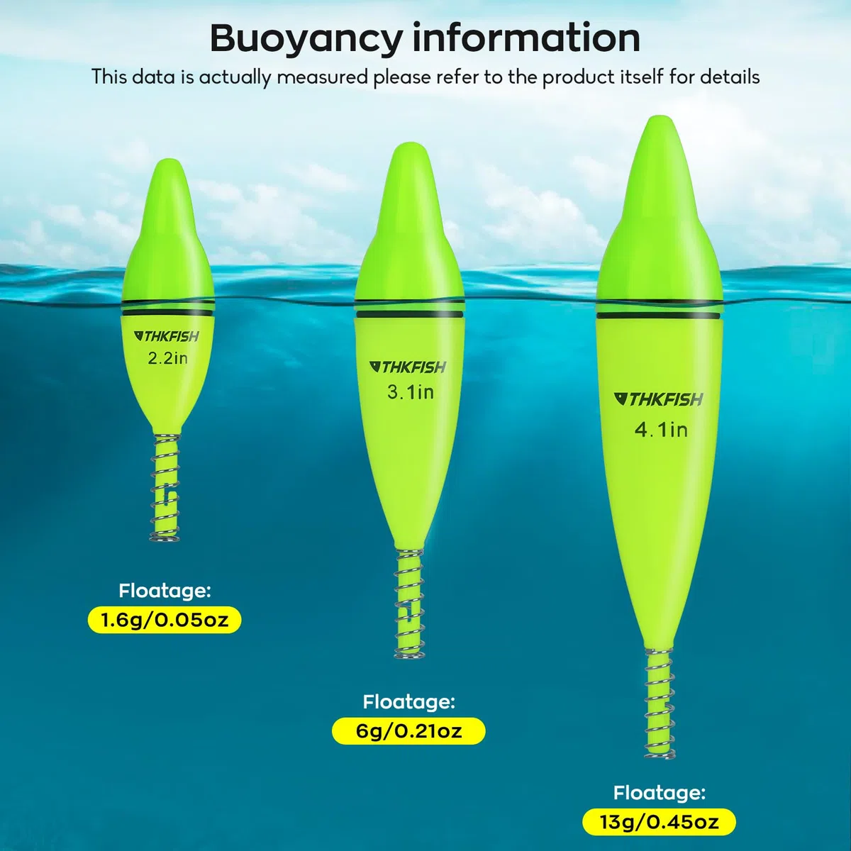 THKFISH 4 unidades de flotadores luminosos LED para pesca nocturna, flotadores luminosos para peces de pez y lucioperca y waller
