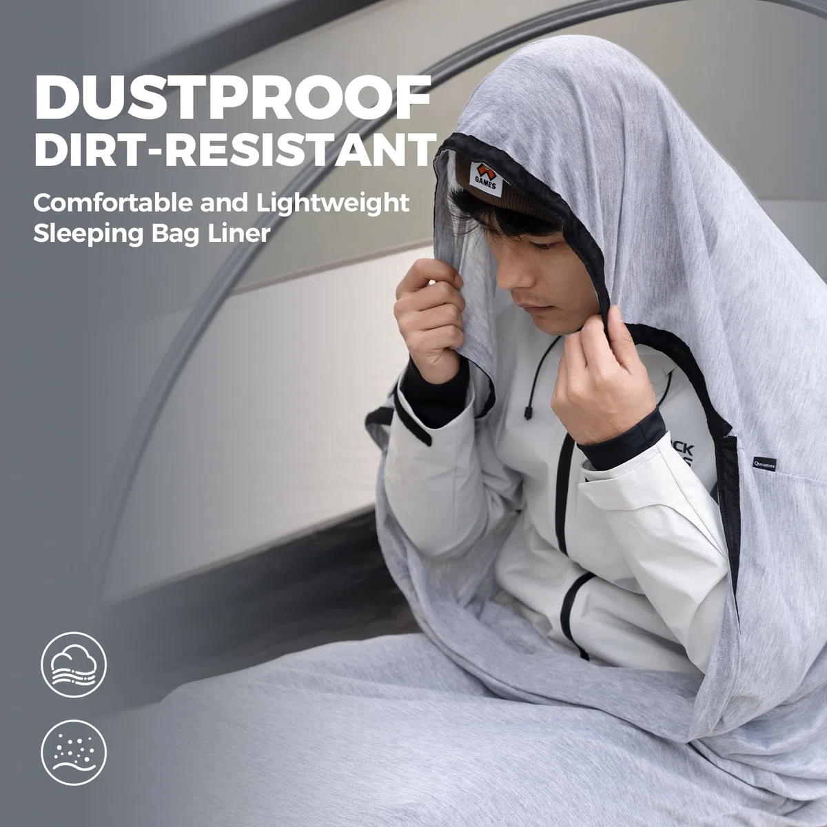 Sábanas para Sacos de Dormir, Forro para Interior de Saco de Dormir Sólo 322 g Ultraligero Portátil para Acampar, Viajar, Albergues, Trenes, Mochileros