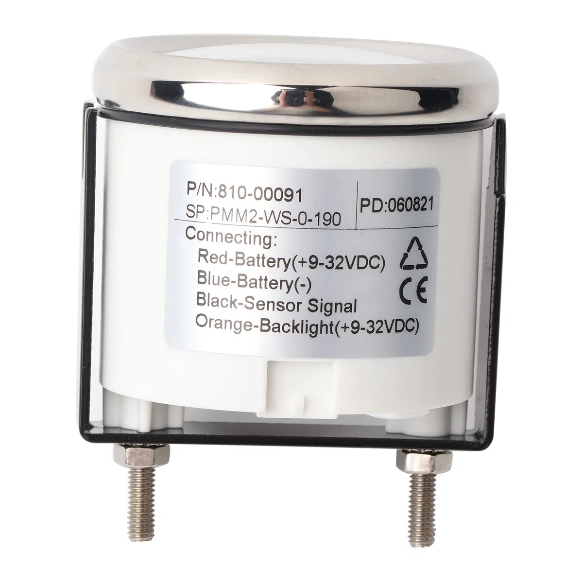 Trim Gauge IP67 a prueba de, Yosoo de agua 9-32 V CC 52 mm Indicador de equilibrio de compensación de barco para barco Yacht Marine(Marco plateado sobre blanco)
