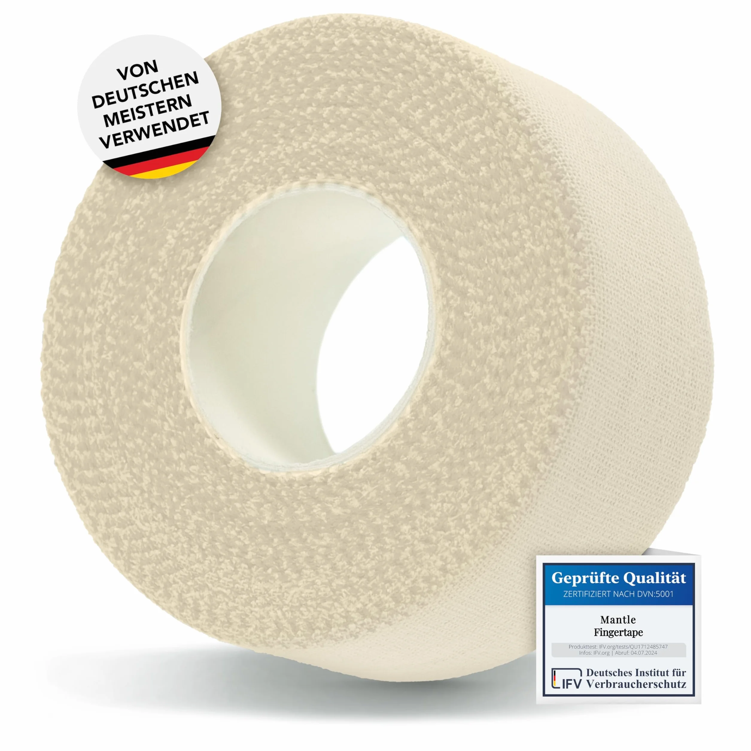 Mantle - Cinta de dedos para escalada en artes marciales en varios anchos y paquete de cinta deportiva blanca
