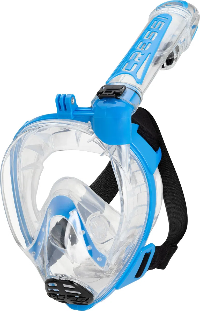 CRESSI Desde 1946 - Duke Action Full Face Mask - Máscara Integral CO2 Safe, Amplio Visión y Tratamiento Antiniebla, Tubo Dry y Soporte para Action CAM - Unisex
