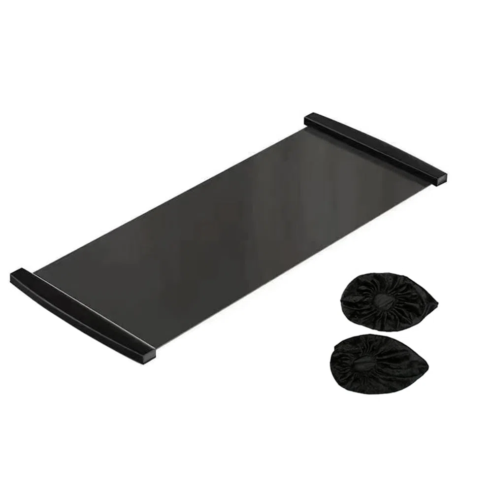 Alfombrilla deslizante para yoga, deportes, fitness, placa deslizante, ejercicio, correr, patinaje, entrenamiento de piernas, equipo de gimnasio, fácil de instalar, naranja, 140 cm