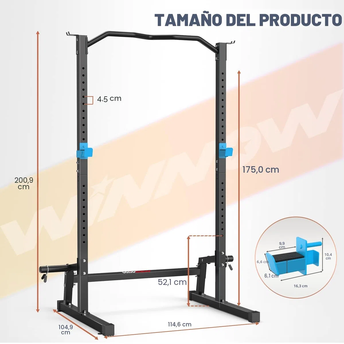 WINNOW en Cuclillas Jaula de Fuerza Ajustable de Altura, con Palanca de tracción, Gimnasio doméstico Multifuncional Torre de energía Entrenamiento de Fuerza en Cuclillas Barbacoa