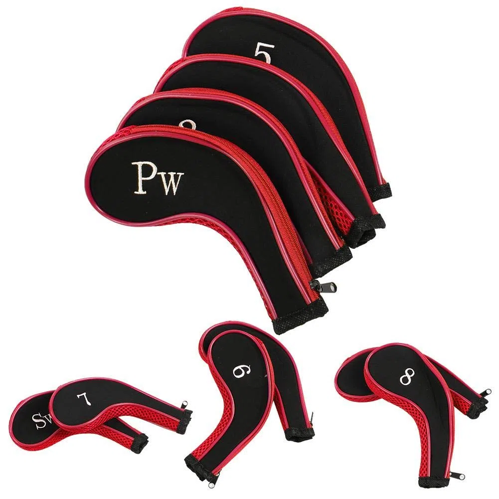 Fundas para Palos de Golf, Diseño Impermeable y Duradero en Neopreno, Cubiertas Premium 10 Piezas para Práctica Entrenamiento y Protección de Golfistas