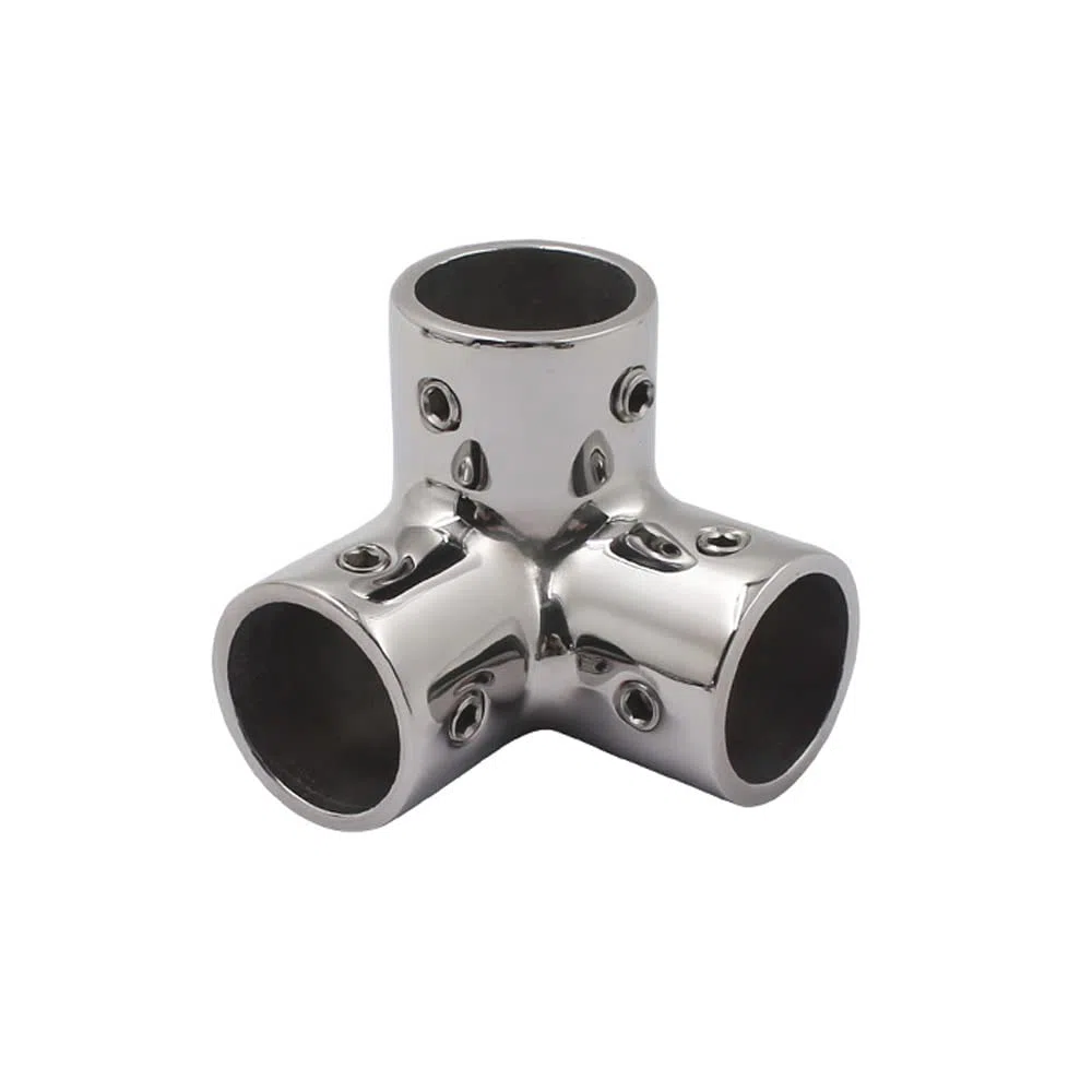 Conector de tubo en T, 30 mm, acero inoxidable, 3 vías, accesorio de barandilla de barco de grado marino para yate