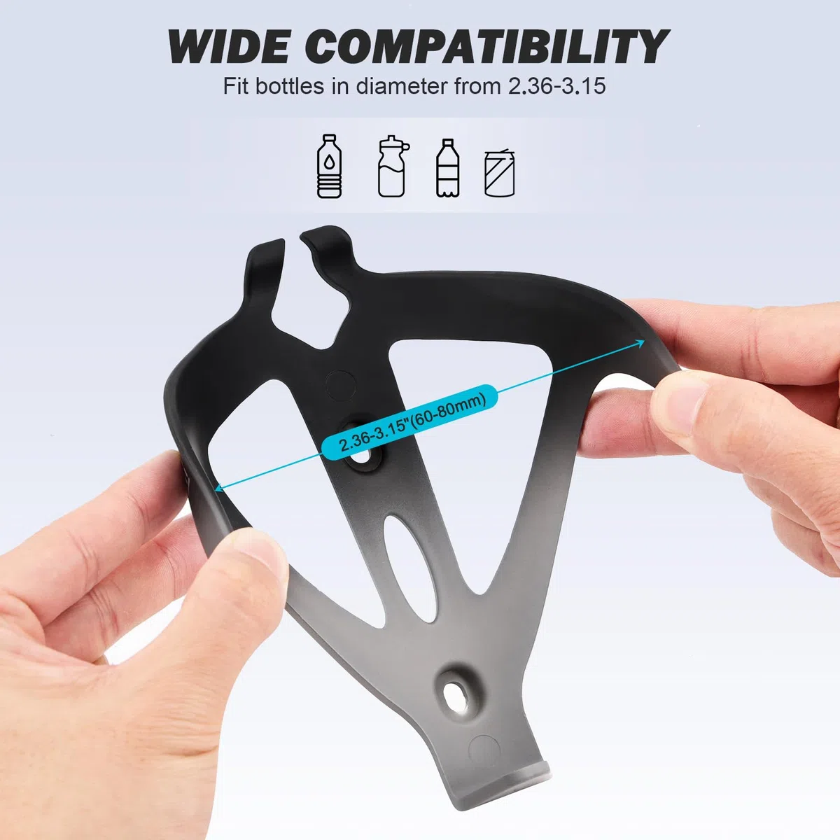 HASAGEI Soporte para Botella de Agua para Bicicleta con Botella de 24 onzas, diseño Antideslizante Duradero a Prueba de Fugas, Ligero y Ajuste Universal para Accesorios de Ciclismo de montaña