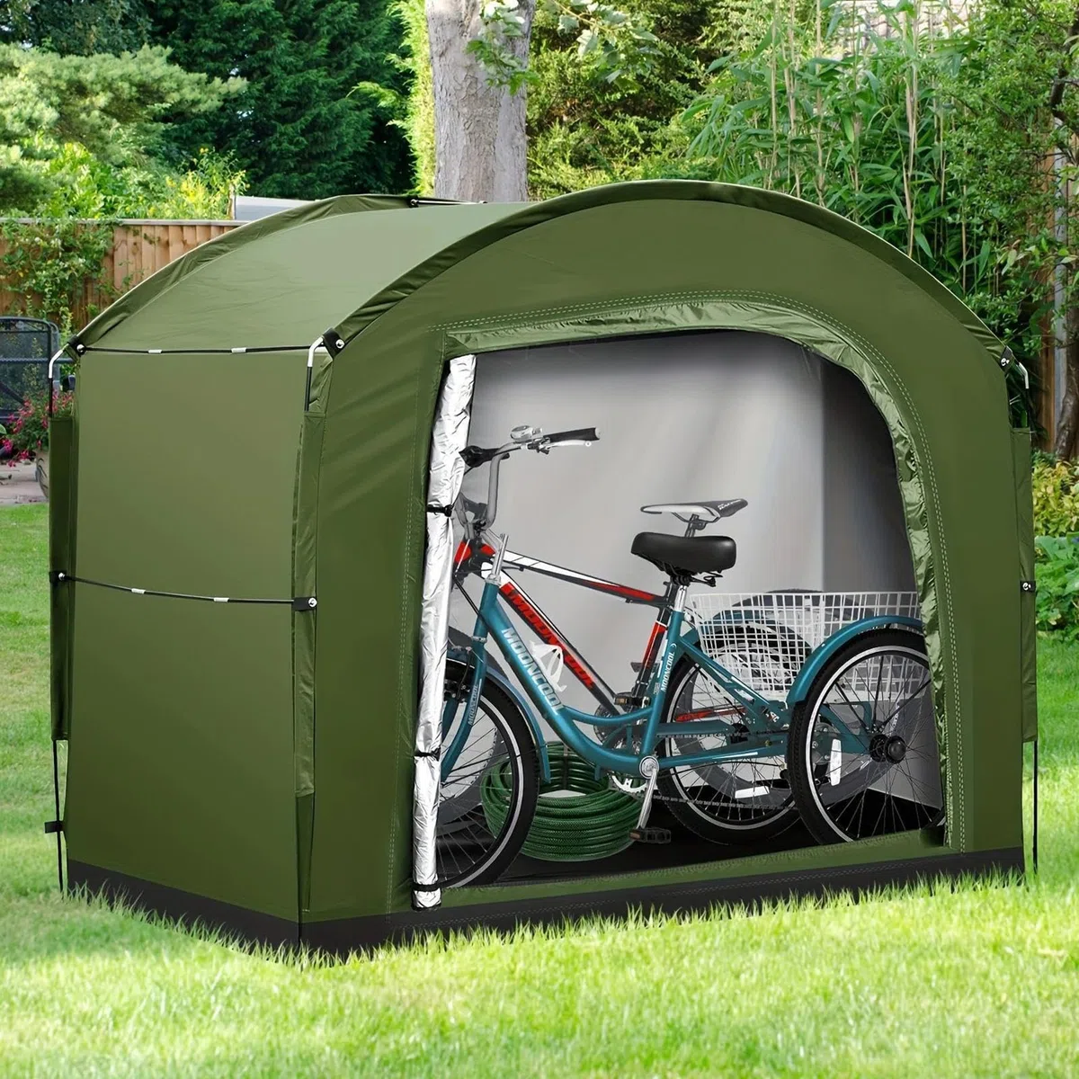 Tienda De Almacenamiento Para Bicicletas Cobertizo Organizador Impermeable | Accesorios De Guardado Para Equipo De Césped, Piscina, Jardín Y Camping