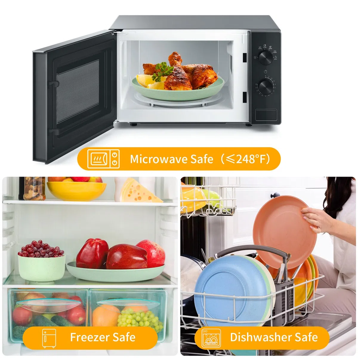 Czemo Vajilla de camping 6 Personas, Juego de Platos Camping Platos y Cubiertos Kit de Camping con Platos, Cuencos, Tazas, Tenedores, Cucharas para Picnic Senderismo Trekking