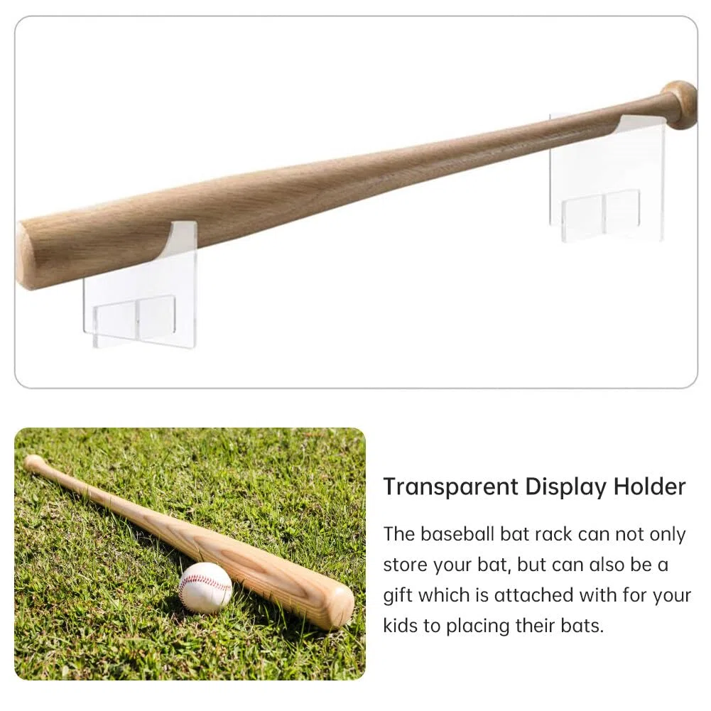 MoreChioce 2 soportes para bate de béisbol, acrílico