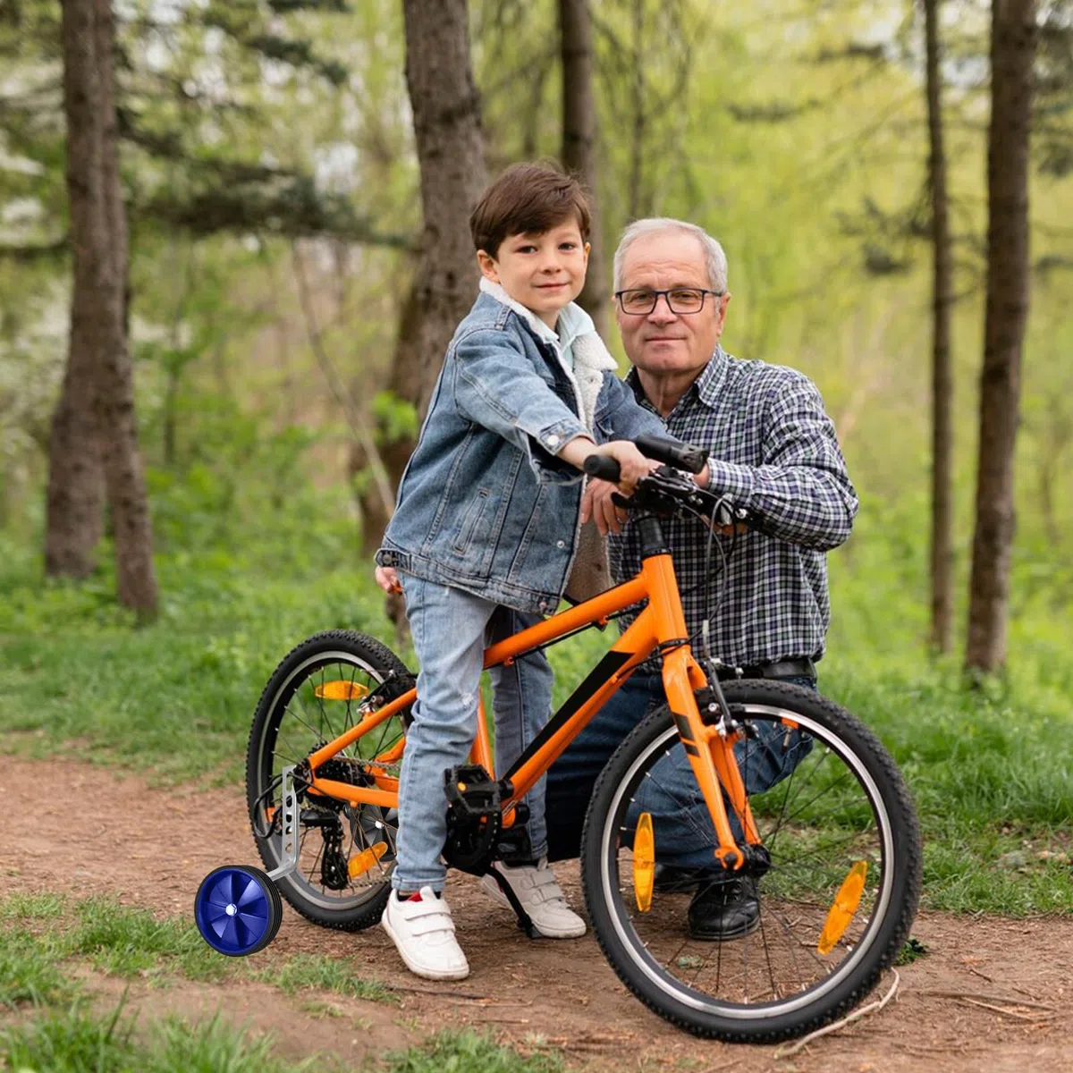 Estabilizadores para bicicleta, paquete de 2 ruedas de entrenamiento para estabilizadores de bicicleta para bicicleta de 12, 14, 16, 18, 20 pulgadas, velocidad única, color azul
