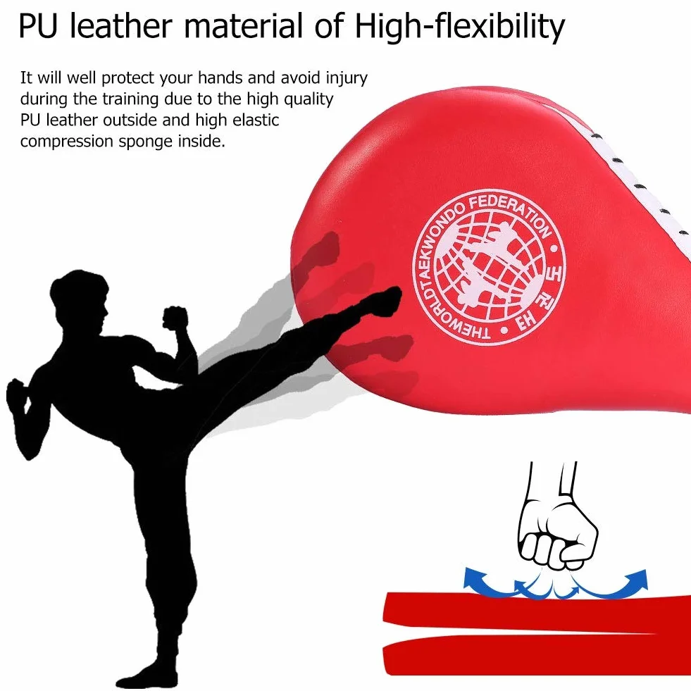 Alomejor 1 par de almohadillas de boxeo doble para entrenamiento de karate, tae kwon, do, boxeo