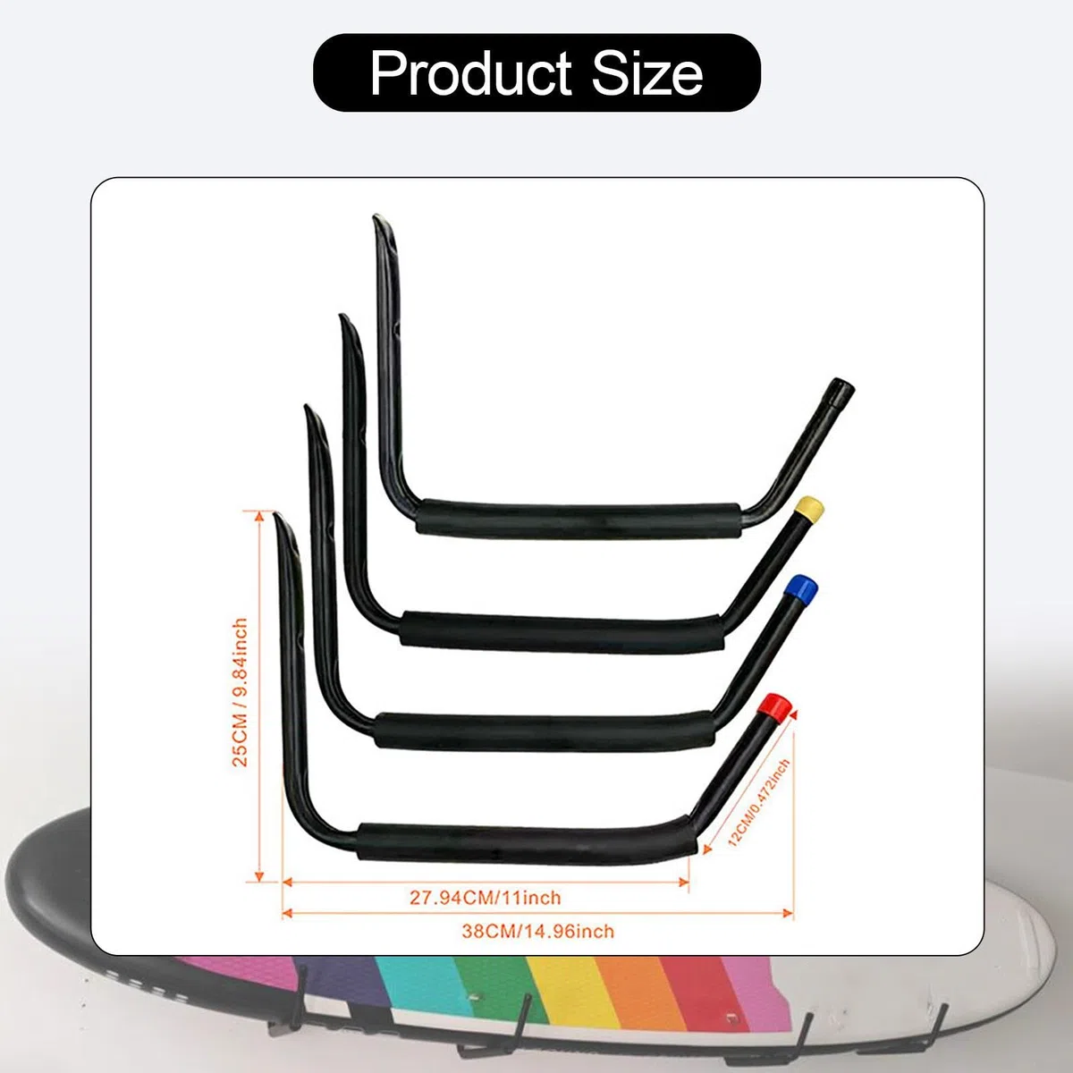kowaku Soporte de Almacenamiento para Kayak, Gancho para Garaje, Soporte para Colgar, Soporte Portátil para Tablas de Paddle Y Snowboard.