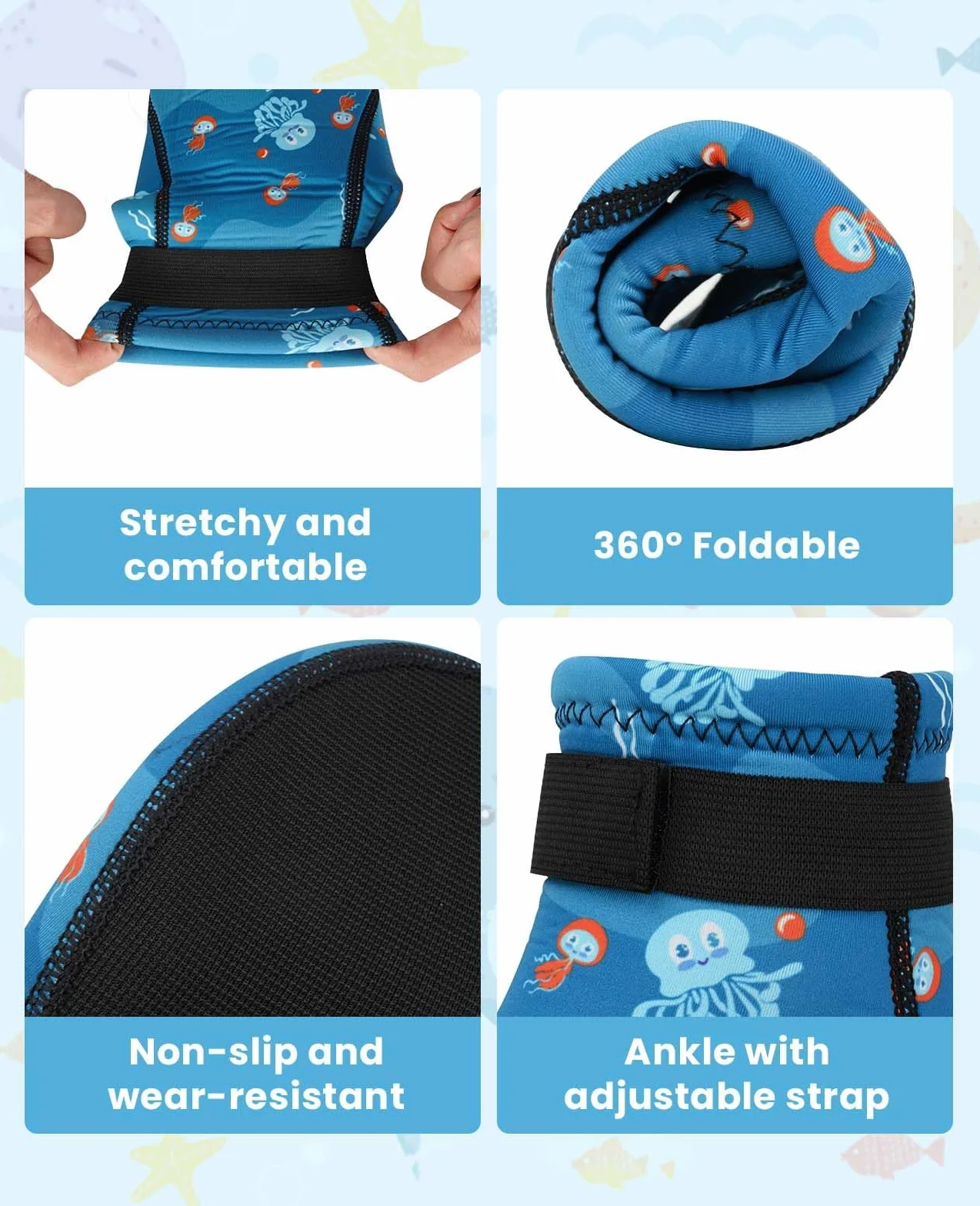 Gogokids 3mm Calcetines de Neopreno para Niño y Niña, Calcetín Antideslizante Térmico, Idea para Buceo, Surf, Playa, Natación, Rafting y Parques Acuáticos