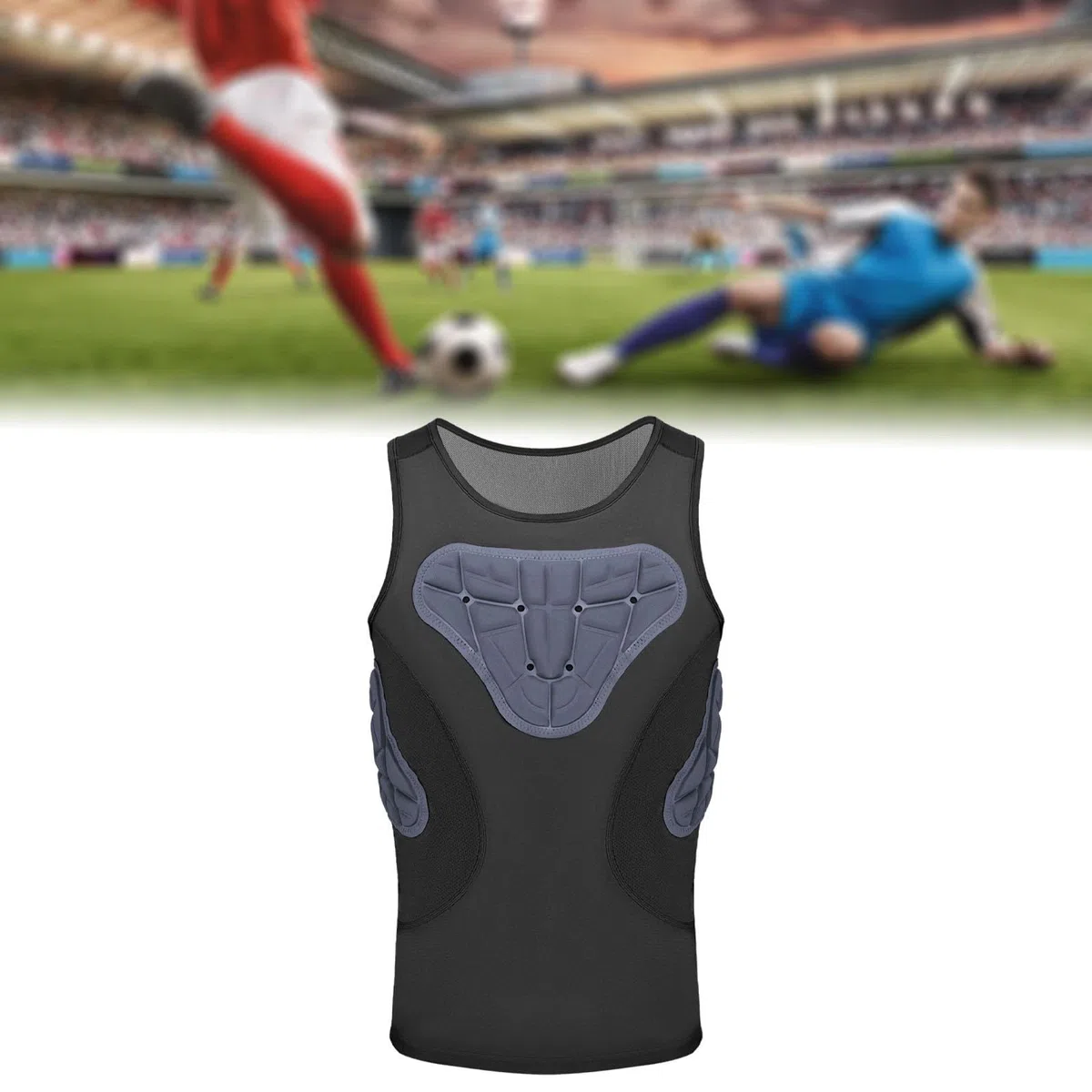 Chaleco acolchado para hombre, chaleco protector de costillas para entrenamiento, sin mangas, protección de pecho para patineta, rugby, baloncesto