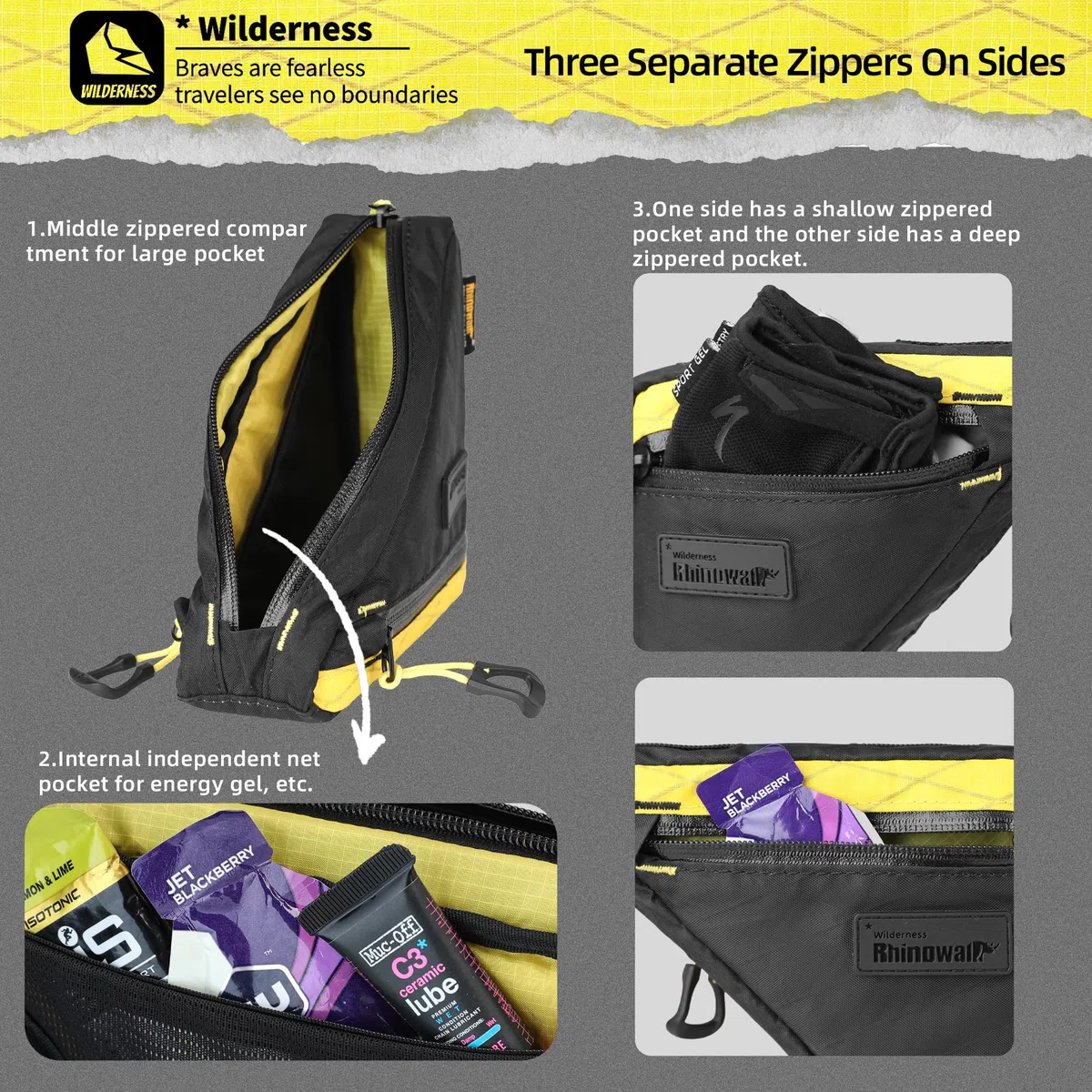 Rhinowalk Bolsa para bicicleta Bolsa para cuadro de bicicleta Bolsa triangular impermeable 0,9 L Bolsa para bicicleta Bajo Tubo Accesorios Profesionales de Ciclismo (S) - Blanco