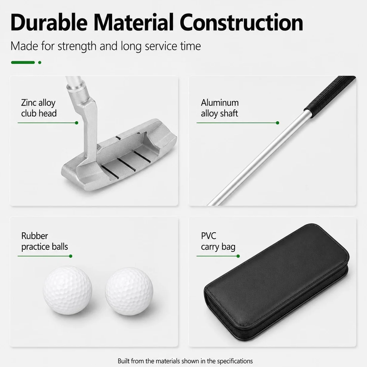 VOBOR Juego de Putter de Entrenamiento, Regalo de Putter de Golf Portátil, Interior para Putting de Golf