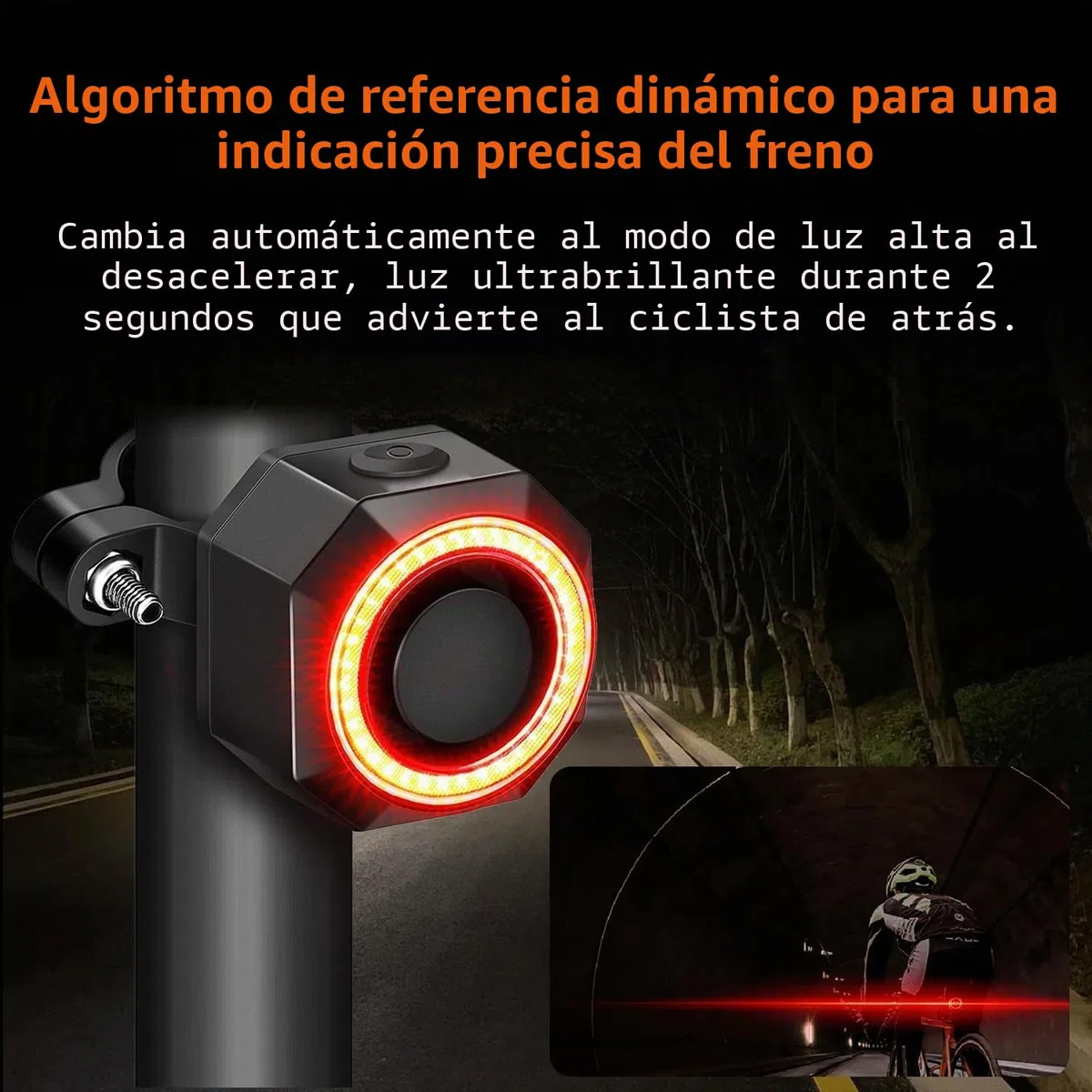 QUMOX SF33R Luz Trasera para Bicicleta con Alarma, Carga USB-C, Luz de Freno Inteligente, IP65 Impermeable, Mando a Distancia, Sirena Antirrobo para Bicicleta, E-Bike, Patinete