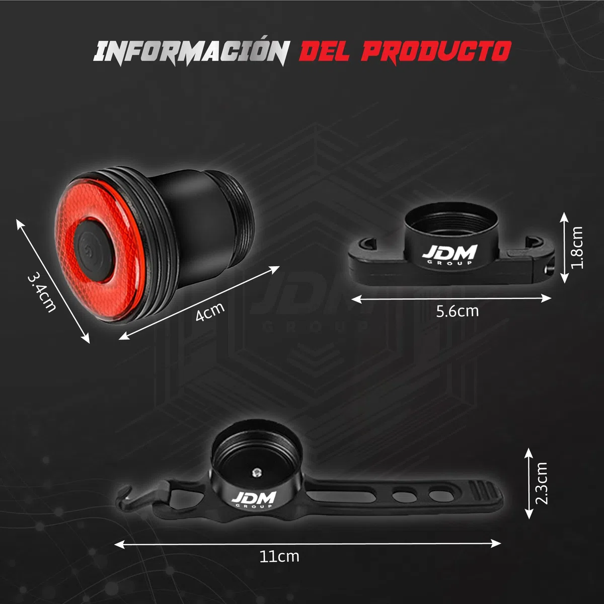 Luz Trasera Bicicleta Potente LED de 300 Lumenes de Alto Brillo - con Sensor de Freno Inteligente y Auto On/Off - Recargable USB - 5 Modos - Batería De 450 mAH Impermeable y De Aluminio.