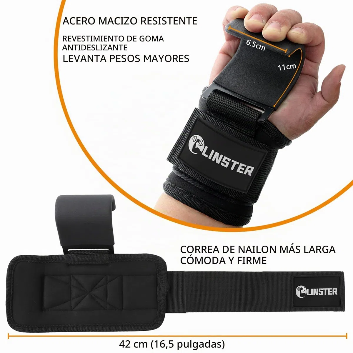 Levantamiento Peso Gancho Correas de Agarre (Par), Neopreno Acolchado 9 cm de ancho, Levantamiento de Potencia y Dominadas, Gimnasio Muñequeras para Levantamiento de Pesas para Hombres y Mujeres