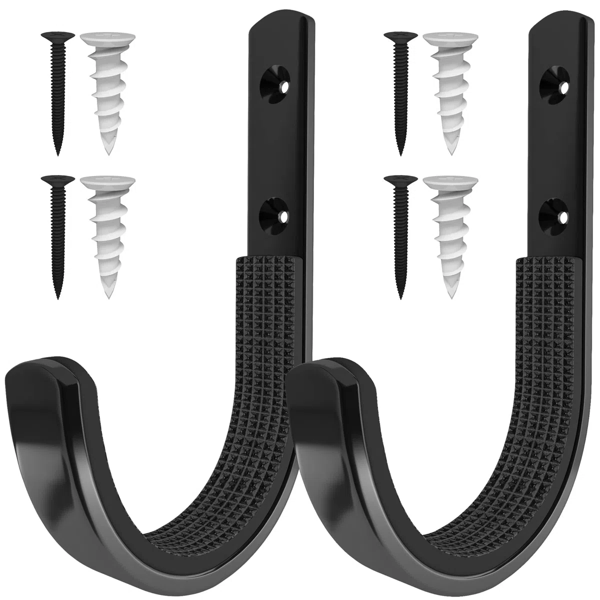 Soporte de pared para armas, soportes horizontales para almacenar rifles, escopetas y arcos, ganchos para colgar armas (negro, 1 par)