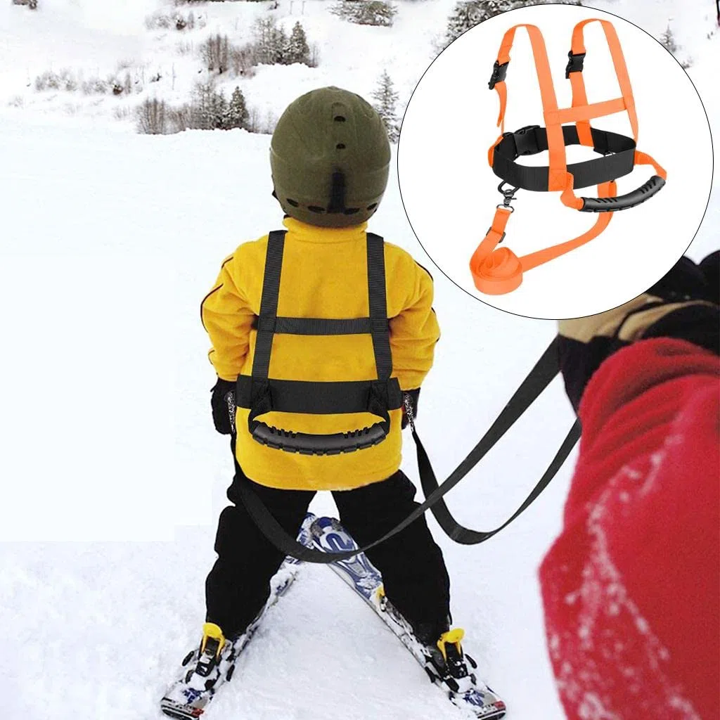 perfk Arnés de Esquí para Niños Entrenador Infantil con Correa de Sujeción Y Arnés de Hombro Equipo de Iniciación con Asa para Cargar en Telesilla Adecuado
