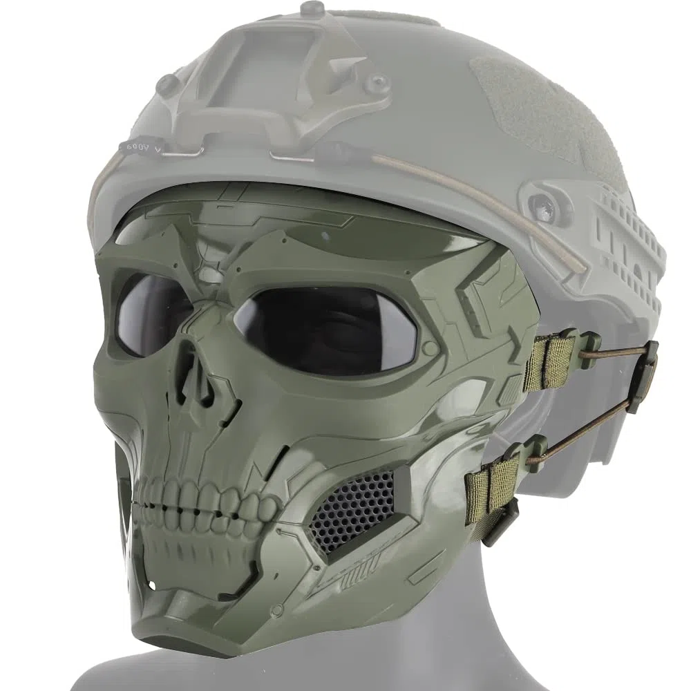 Airsoft - Máscara táctica para casco de paintball, máscara de máscara de calavera para caza de Halloween