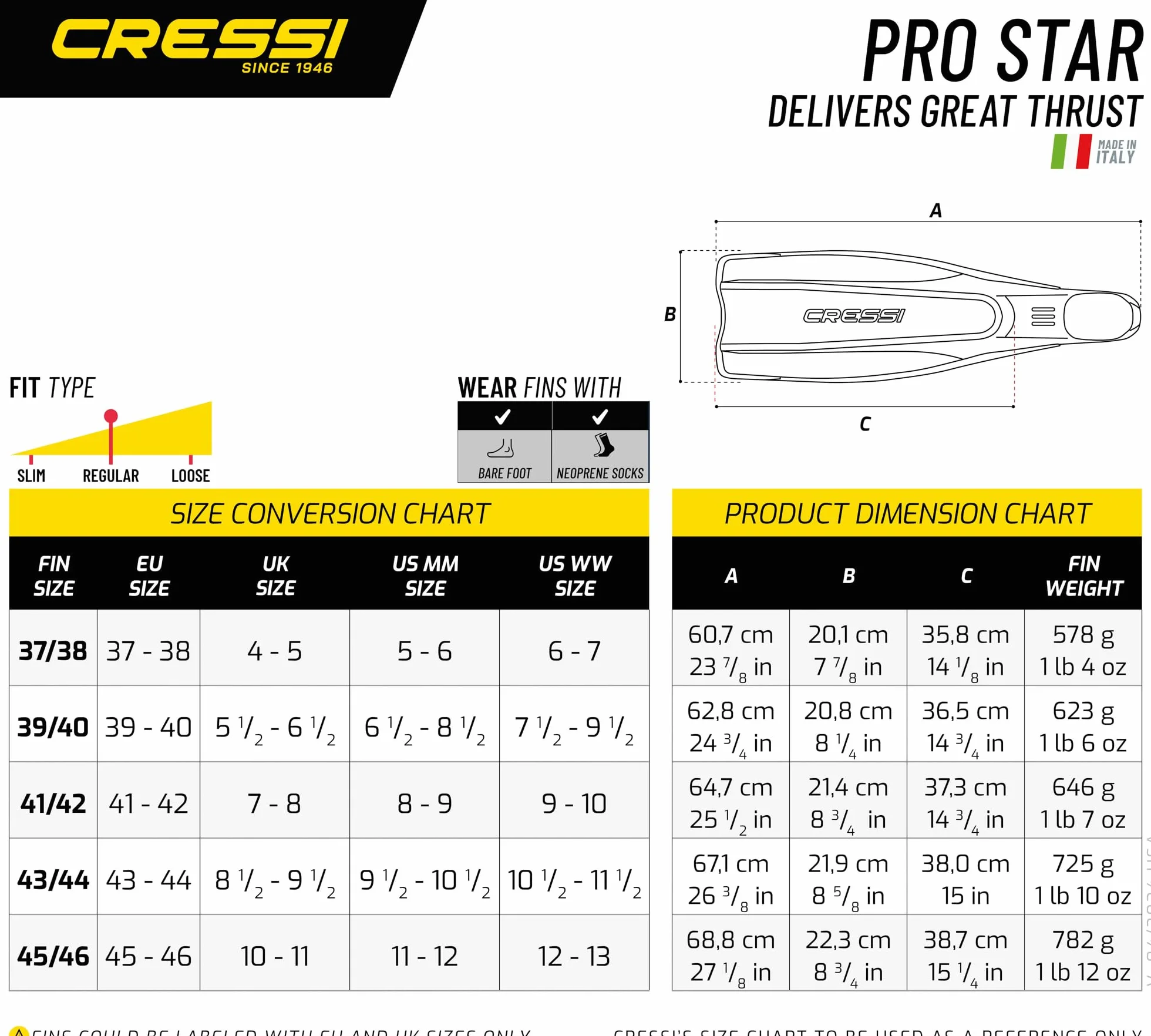 Cressi Pro Star - Conjunto de Snorkel Unisex
