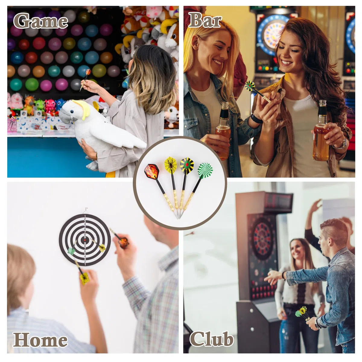 12 Piezas Dardos Profesionales Dardos Punta Acero Darts Juego De Dardos de Acero Plumas Dardos Dardos Acero Dardos Punta de Acero 14 Gramos para Juego de Dardos Diana Dardos