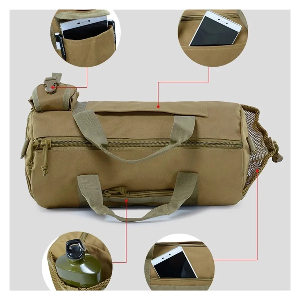 Mochila táctica de 20 litros, bandolera, for hombre, for viajes, pesca, camping, senderismo.