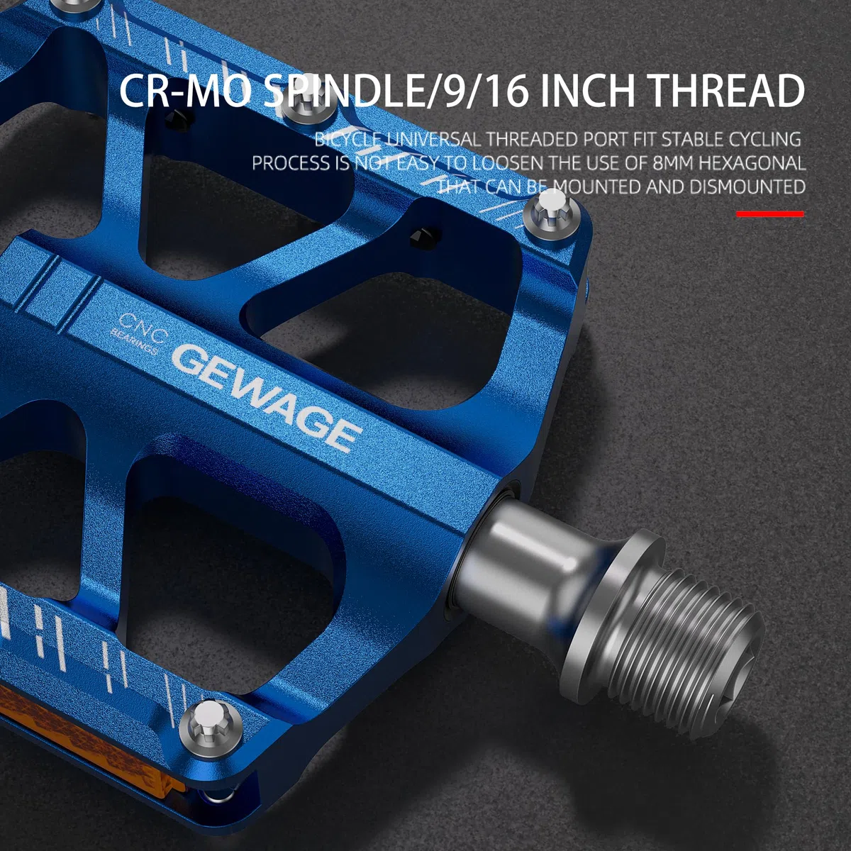 GEWAGE Pedales de Bicicleta Plegables, Pedales de Bicicleta con Reflectante, 9/16 Pulgadas Antideslizante CNC Pedales de Plataforma de Aluminio para Bicicleta Plegable,Bicicleta de Niños