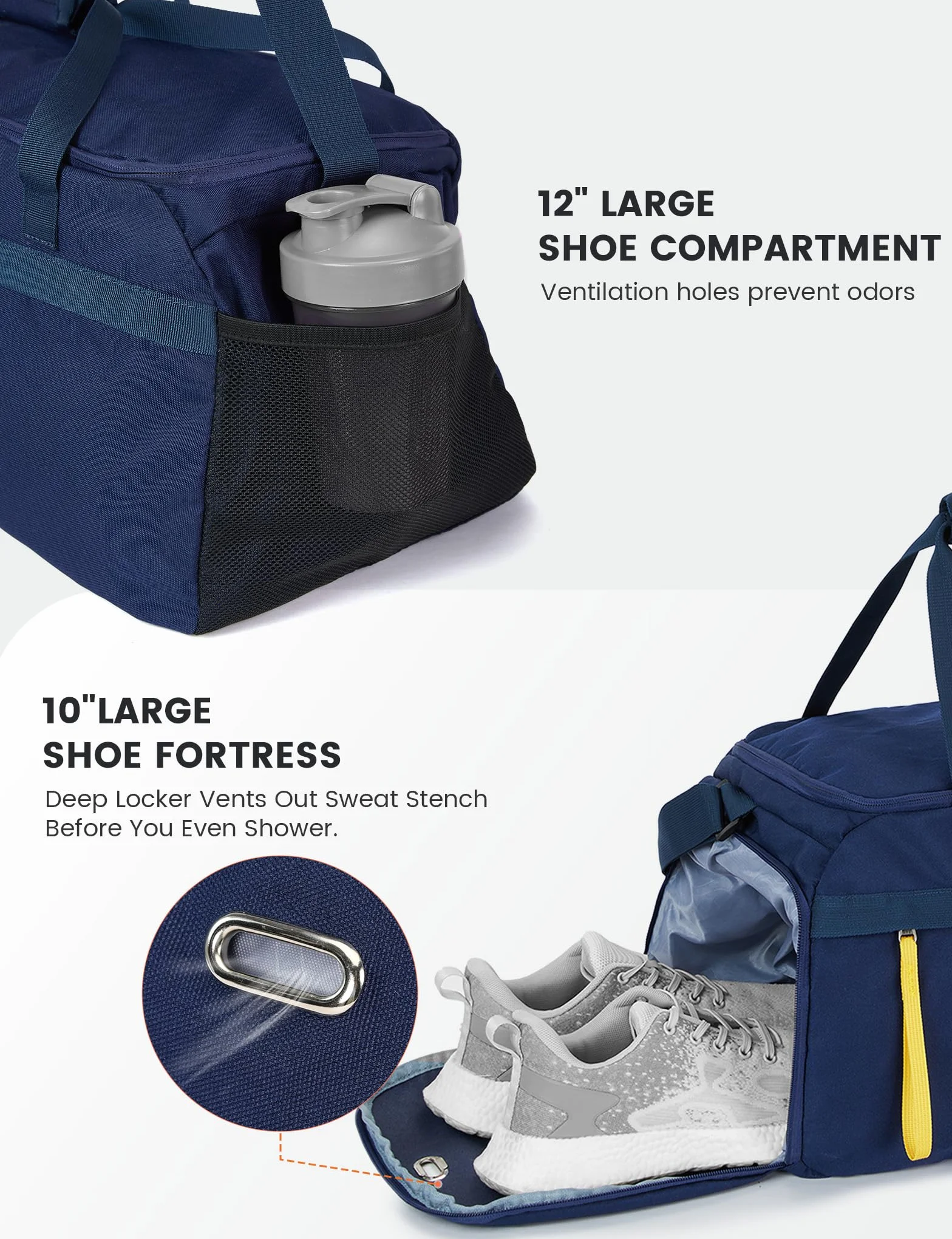 SKYSPER 35L Bolsa Deporte con Compartimentos de Zapatos y Humedad, Bolsa Viaje Mujer y Hombre, para Viaje, Entrenamiento - Gym Bag