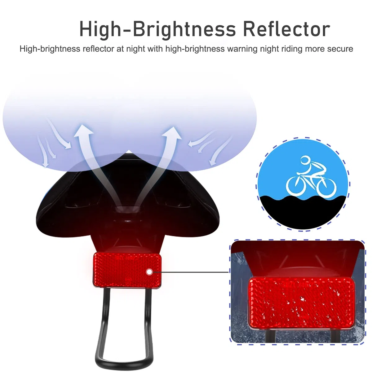 Foreverup Amortiguador de sillín de Bicicleta con Tira Reflectante, Dispositivo de suspensión para Bicicleta de montaña, Bicicleta de Carretera y Bicicleta al Aire Libre