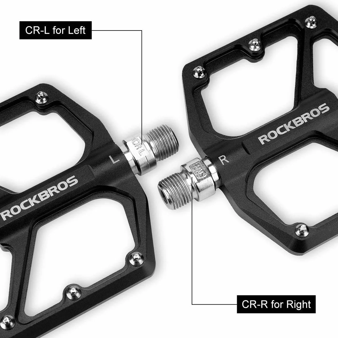 ROCKBROS Pedales de Bicicleta de Montaña Pedales de Aleación de Aluminio Plataforma Antideslizante para MTB Carretera Ciclismo 9/16